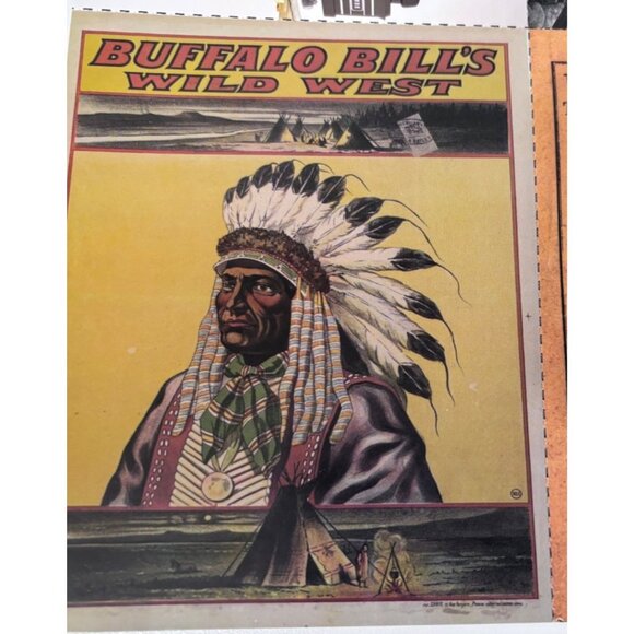 Set Of 4 Western-Themed Postcards Buffalo Bill Covered Wagon Train Gold Mines - Picture 3 of 5